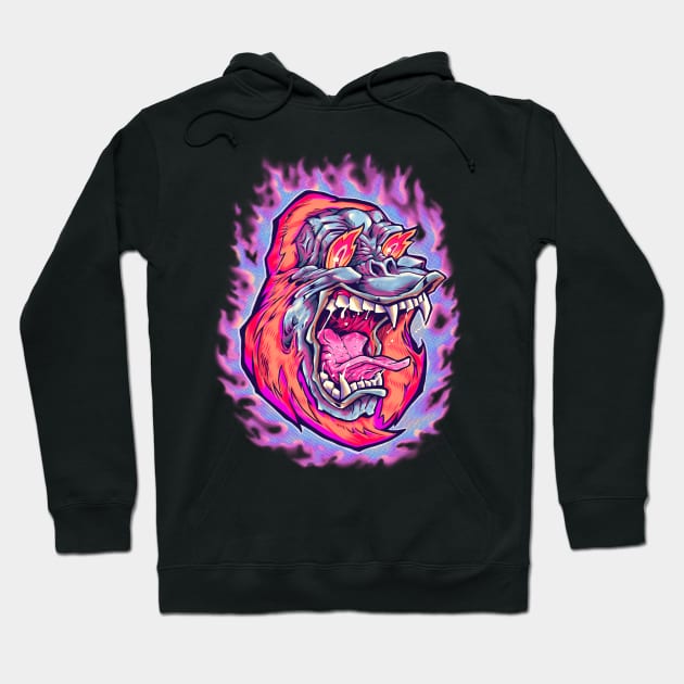 Burning Ape Hoodie by Villainmazk